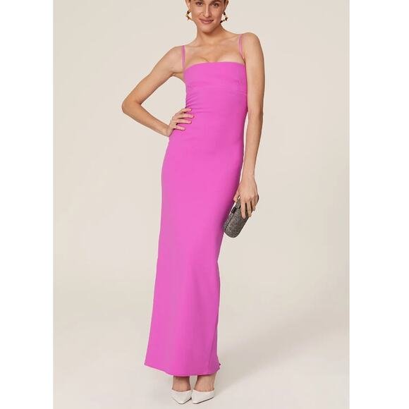 SOLACE LONDON X RTR Designer ~ PROM Pink Sleeveless Maxi Dress Size 12 - Picture 1 of 8